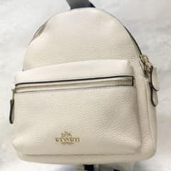 美品】COACH コーチ 本革 シボ革 ミニ リュック アイボリー - メルカリ