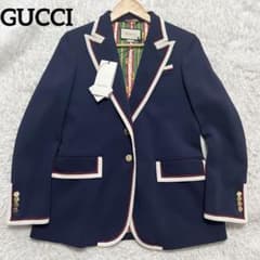 J6287超美品グッチミケーレ期ゼニア製ジャガードマーモント裏地金ボタン紺ブレ J6287超美品グッチミケーレ期ゼニア製ジャガードマーモント裏地