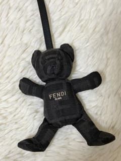 【美品】FENDI FFジャカード テディベア キーホルダー チャームのサムネイル