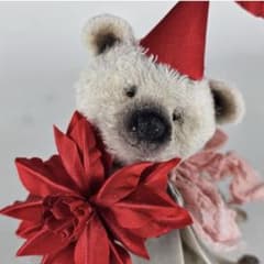 赤花火とテディベアさん アーティストベア 海外作家様 ハンドメイド