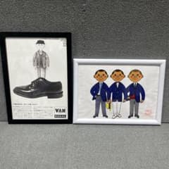 希少美品VAN JAC Global Eyeゴルフ広告木製額装2枚1970年代 ビンテージVAN JAC×REGALレトロポップポスター2枚＋フレーム