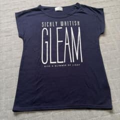 SICKLY WHITISH GLEAM レディース半袖Tシャツ ネイビー Mのサムネイル
