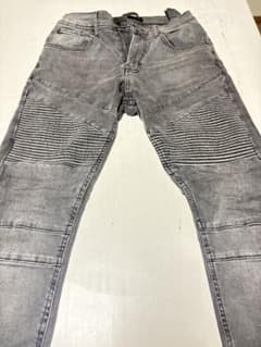 ZARA バイカーデニムパンツ グレー