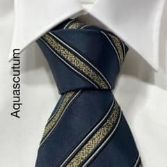 TG3880 Aquascutum ストライプ シルク ネクタイ フランス製 - メルカリ