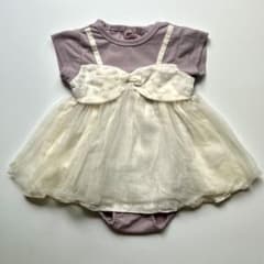 ベビー服 ロンパース チュールスカート くすみパープル 80のサムネイル