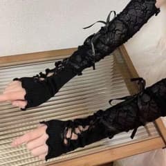 SHEIN フリルアームカバー 黒のサムネイル