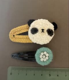 ハンドメイド ヘアピン パンダ パール 2点セットのサムネイル