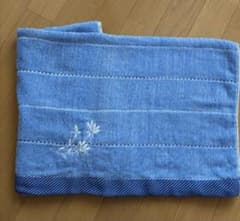 京都西川 刺繍入り バスタオル ブルー系 綿100% - メルカリ