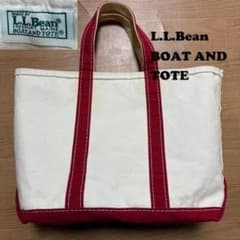 赤 80s 単色タグ エルエルビーン トートバッグ Mサイズ LLBean 古着 