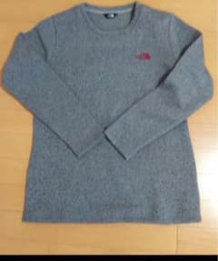 【試着のみ】THE NORTH FACE 裏起毛ニット グレー レディースXLのサムネイル