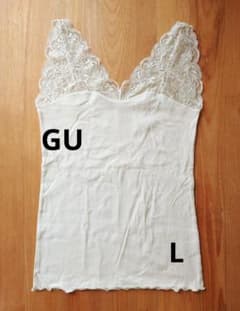 新品未使用☆【GU】レース使いリブインナータンクトップ*Ｌのサムネイル