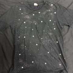 星座柄 Tシャツ Lネイビー Y2K