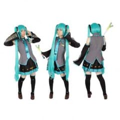 【値下げしました】初音ミク コスプレ衣装 ウィッグ付き Mサイズのサムネイル