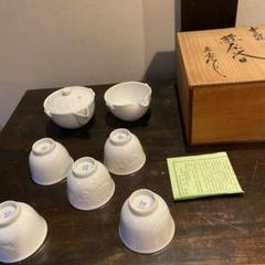 出石焼白磁陰刻花図煎茶器セット 出石焼白磁陰刻花図煎茶器セット - メルカリ