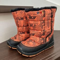 オレンジ・黒ドット柄 スノーブーツ　16cmのサムネイル