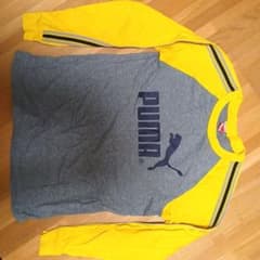 PUMA 長袖カットソー イエロー×グレーのサムネイル