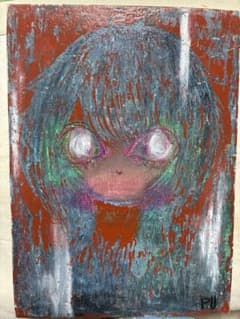 アート 絵画 オリジナル 原画 ハンドメイド 闇かわいい イラスト 一点