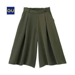 新品 GU ガウチョパンツ カーキのサムネイル