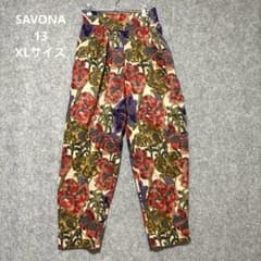 SAVONA テーパードパンツ　80年代は90年代　ハイウエスト　大花柄　Lのサムネイル