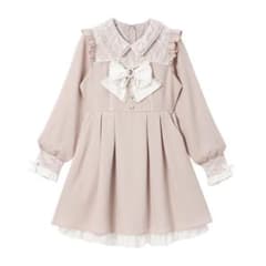 DearMyLove レース重ねパールリボンお嬢様ワンピース 膝上 Mのサムネイル