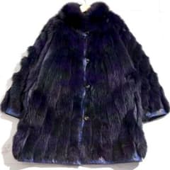 希少✨ カラーフォックス パープル ブラック リバーシブル コート