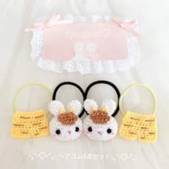 ♡ハンドメイド♡ヘアゴム♡4個セット♡節分♡うさぎ♡ - メルカリ