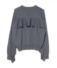 美品　CLANE バックフリルニットトップス　グレー2