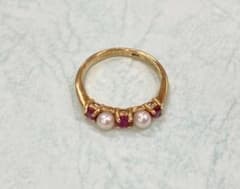 Tiffany　ティファニー　パール&ルビー　リング　K18のサムネイル