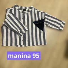 マニーナ 95サイズ　ストライプ長袖シャツ　薄手シャツ　バースデイのサムネイル