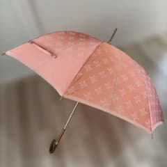 CELINE (セリーヌ) 雨傘 長傘 サーモンピンク 木製ハンドル レザー