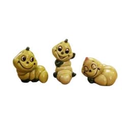 昭和レトロ　芋虫　 陶器　置物 　セットのサムネイル