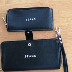 BEAMS ラウンドファスナー長財布&コインケース★ブラックのサムネイル