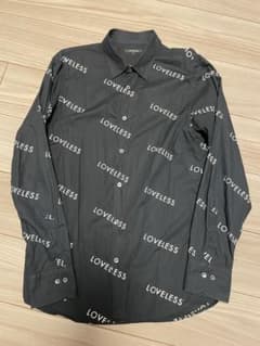 LOVELESS ロゴ総柄 長袖シャツ ブラック Mサイズのサムネイル