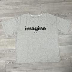 SHEIN imagine VII ロゴ Tシャツ グレー 半袖のサムネイル