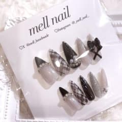 A85 ネイルチップ 量産型 ワンホン フレンチガーリー 韓国 地雷 成人式