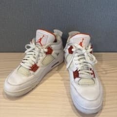 Air Jordan 4 Retro ホワイト/オレンジ 8.5 US - メルカリ