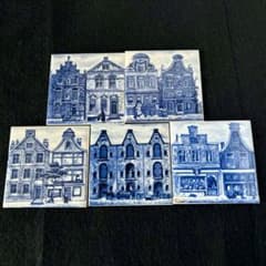 【KLM 】タイルコースター 5枚セット オランダ家屋デザインのサムネイル