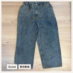デニム ワイドパンツ 3Lサイズのサムネイル