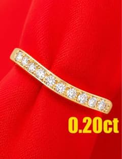 ☆0.20ct☆✨ダイヤモンK18V字リング指輪 - メルカリ