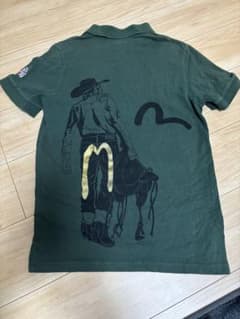 EVISU エヴィス ダークグリーン ポロシャツ M ヴィンテージ　古着　刺繍 EVISU エヴィス ダークグリーン ポロシャツ M ヴィンテージ 古着 刺繍