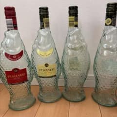 PESCEVINO ペッシェヴィーノ 空き瓶 魚の形ボトル 12本セット イタリア ペッシェヴィーノ PESCEVINO 魚型 空き瓶 4本セット - メルカリ