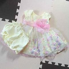 いっくう様専用⁂12M⁂パステルイエローフラワードレス⁂結婚式のサムネイル
