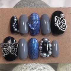 ネイルチップ ハンドメイド ジェルネイル オリジナル ぼーの セルフネイルのサムネイル