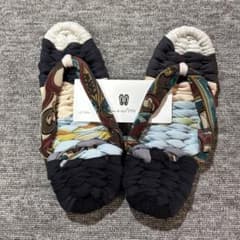 マルチカラーストライプ布ぞうり 和モダンルームシューズ　草履　ハンドメイド手作り