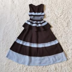 1回着用 FRAY I.D ホールガーメントペプラムニットワンピース 茶 F