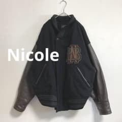 ニコル boutique Nicole スタジアムジャンパー レザー ウール - メルカリ