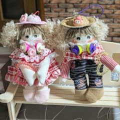ハンドメイド バッグチャーム☆キーホルダー☆カントリードール☆ペア