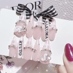 お急ぎ便A♥ ネイルチップ ピンクネイル ちゅるん オタクネイル 推しネイル m89769651074_1.jpg?1758883311
