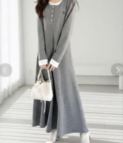 U.S.POLOASSN.レイヤード風ヘンリーネックロングワンピース