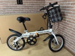 未使用16インチ】折りたたみ自転車 6段変速 フル装備（簡易工具・鍵
